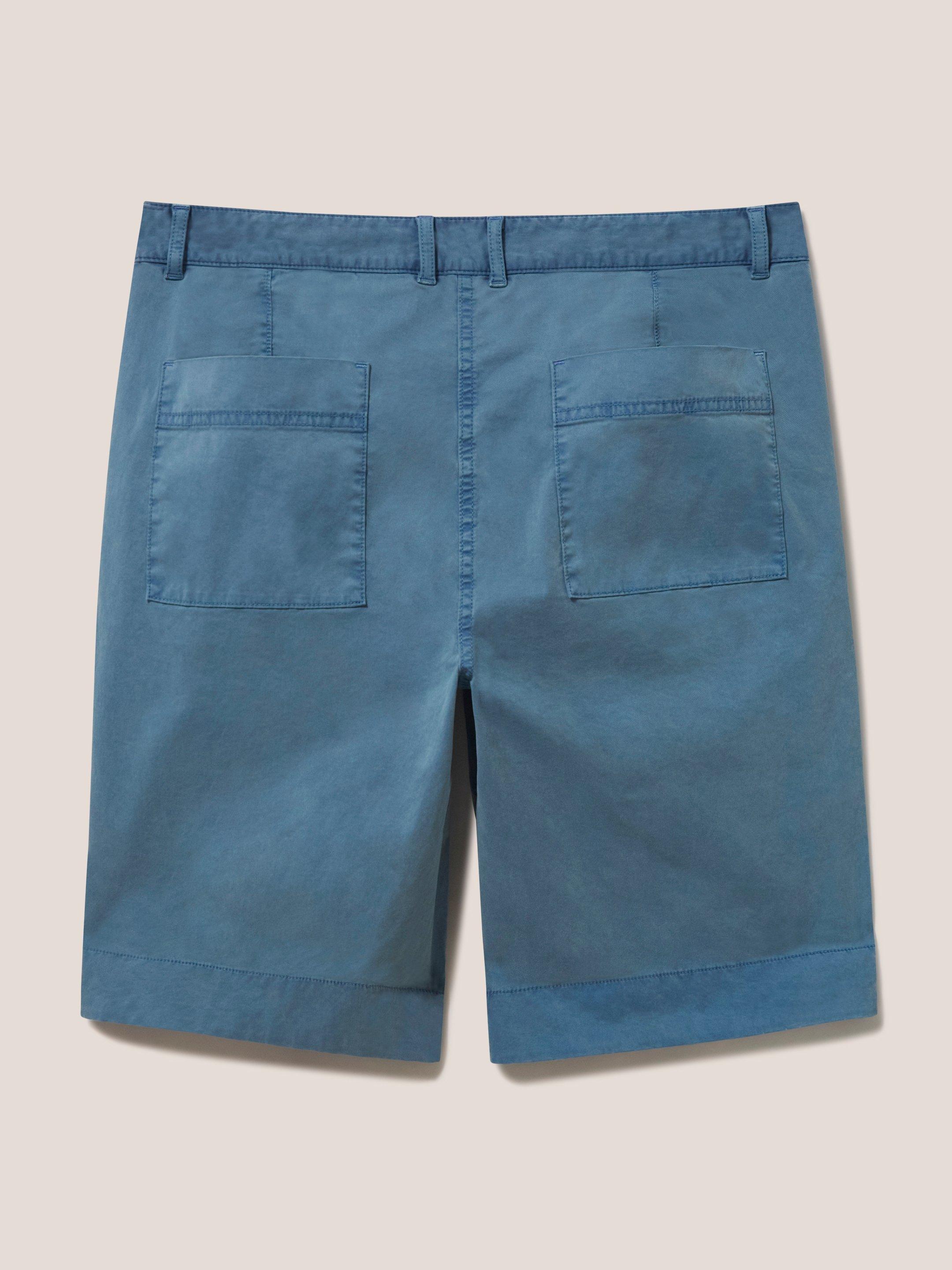 Hayley Organic Chino Shorts in MID TEAL - FLAT BACK