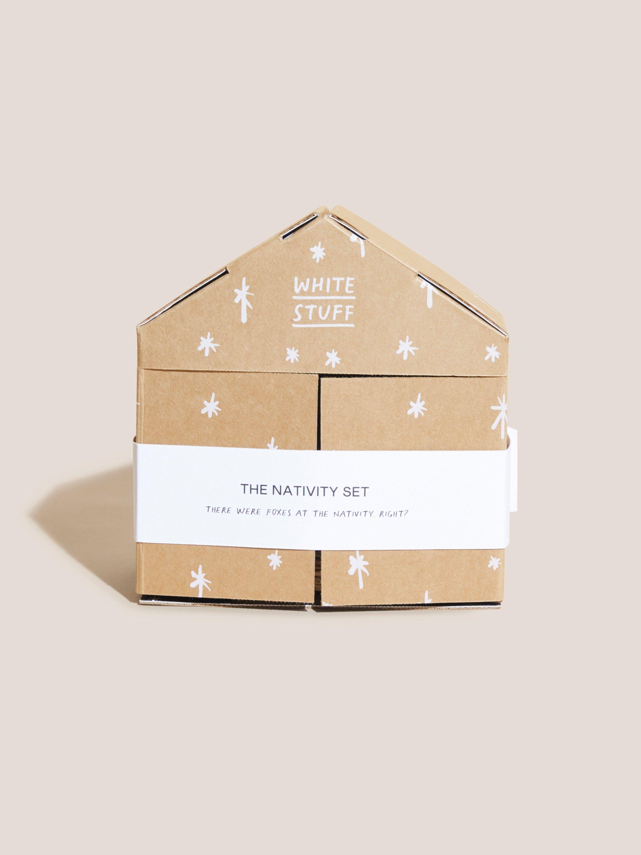 Woodland House Nativity Set in NAT MLT - FLAT DETAIL