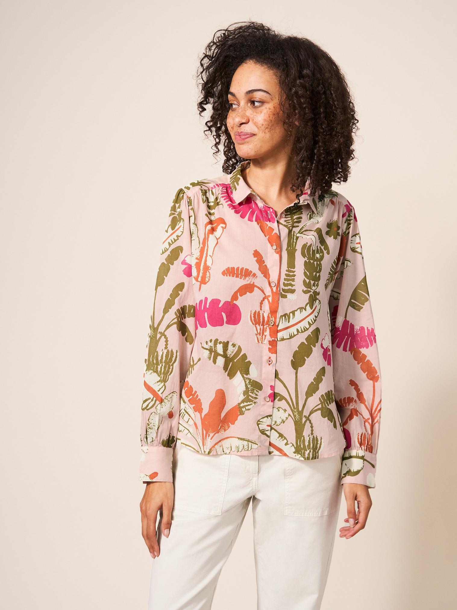 Ayla Cotton Shirt in PINK MLT - LIFESTYLE