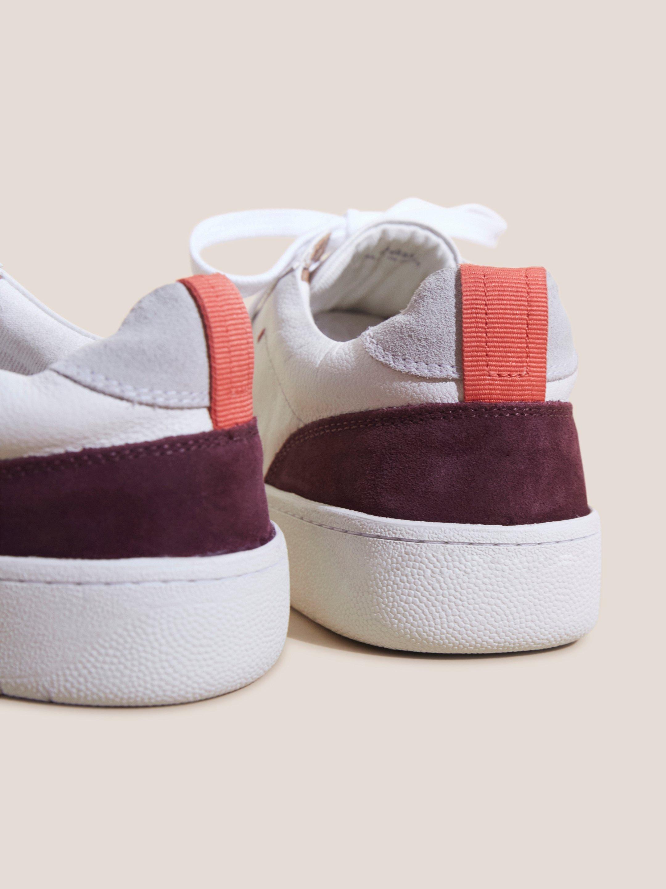 Leather Suede Casual Trainer in BRIL WHITE - FLAT DETAIL