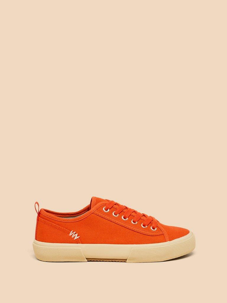 Pippa Canvas Lace Up Trainer in BRT ORANGE - LIFESTYLE