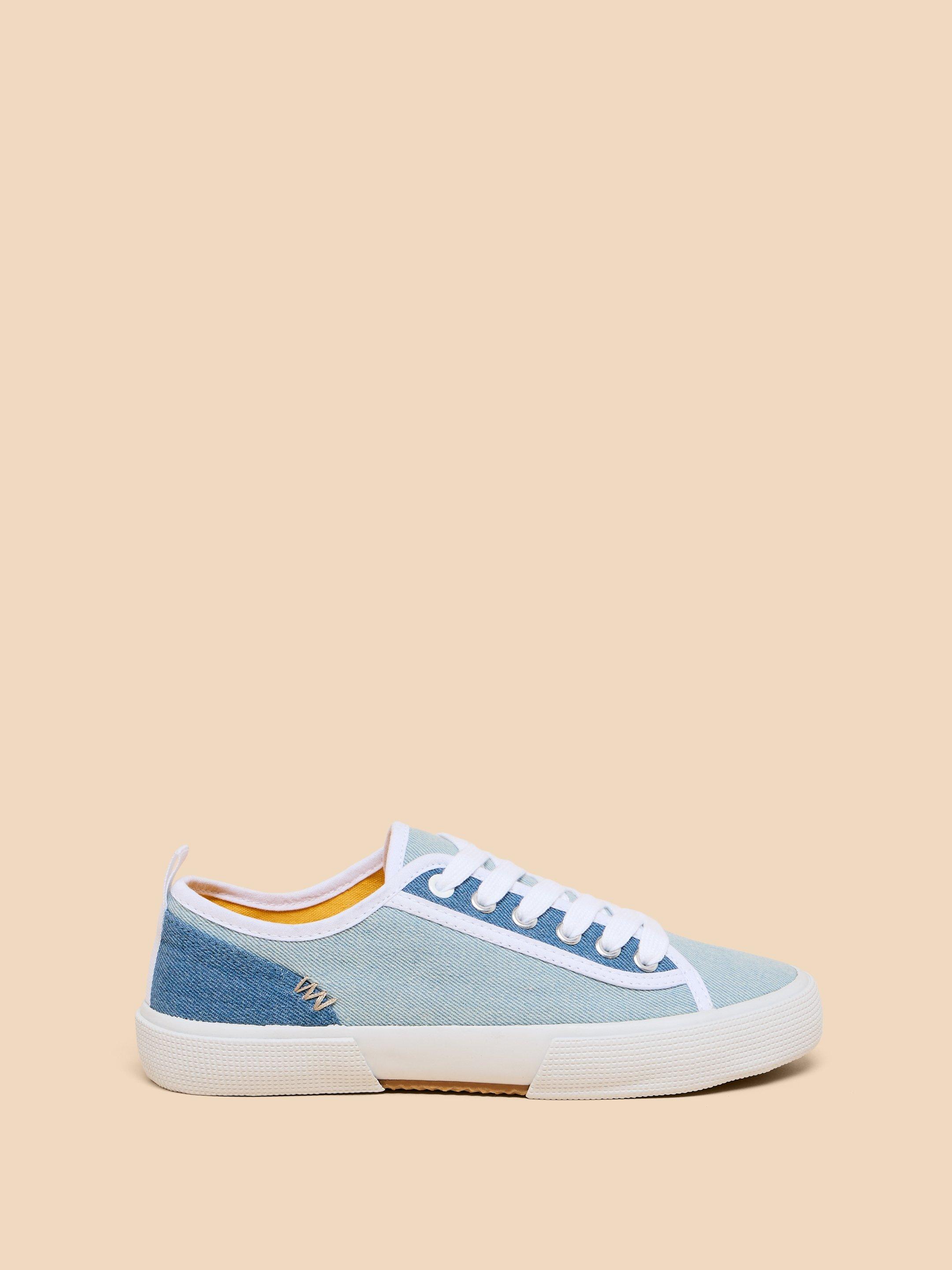 Pippa Canvas Lace Up Trainer in CHAMB BLUE - LIFESTYLE