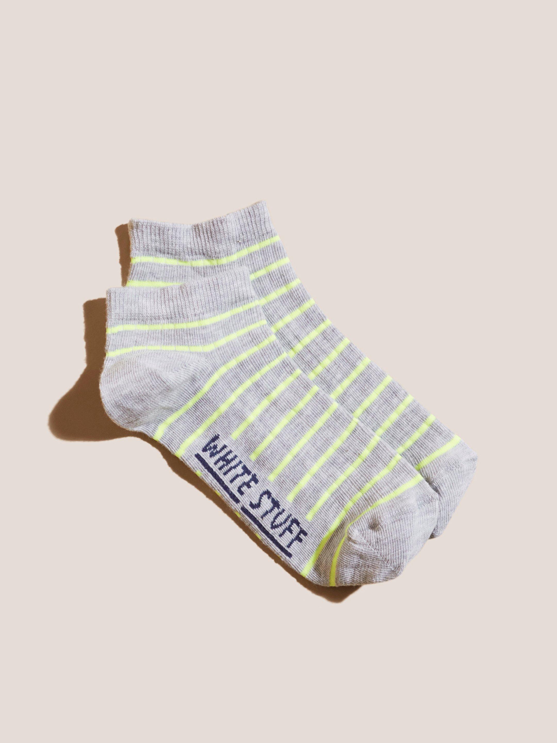 Ribbed Trainer Socks in LGT GREY - FLAT FRONT