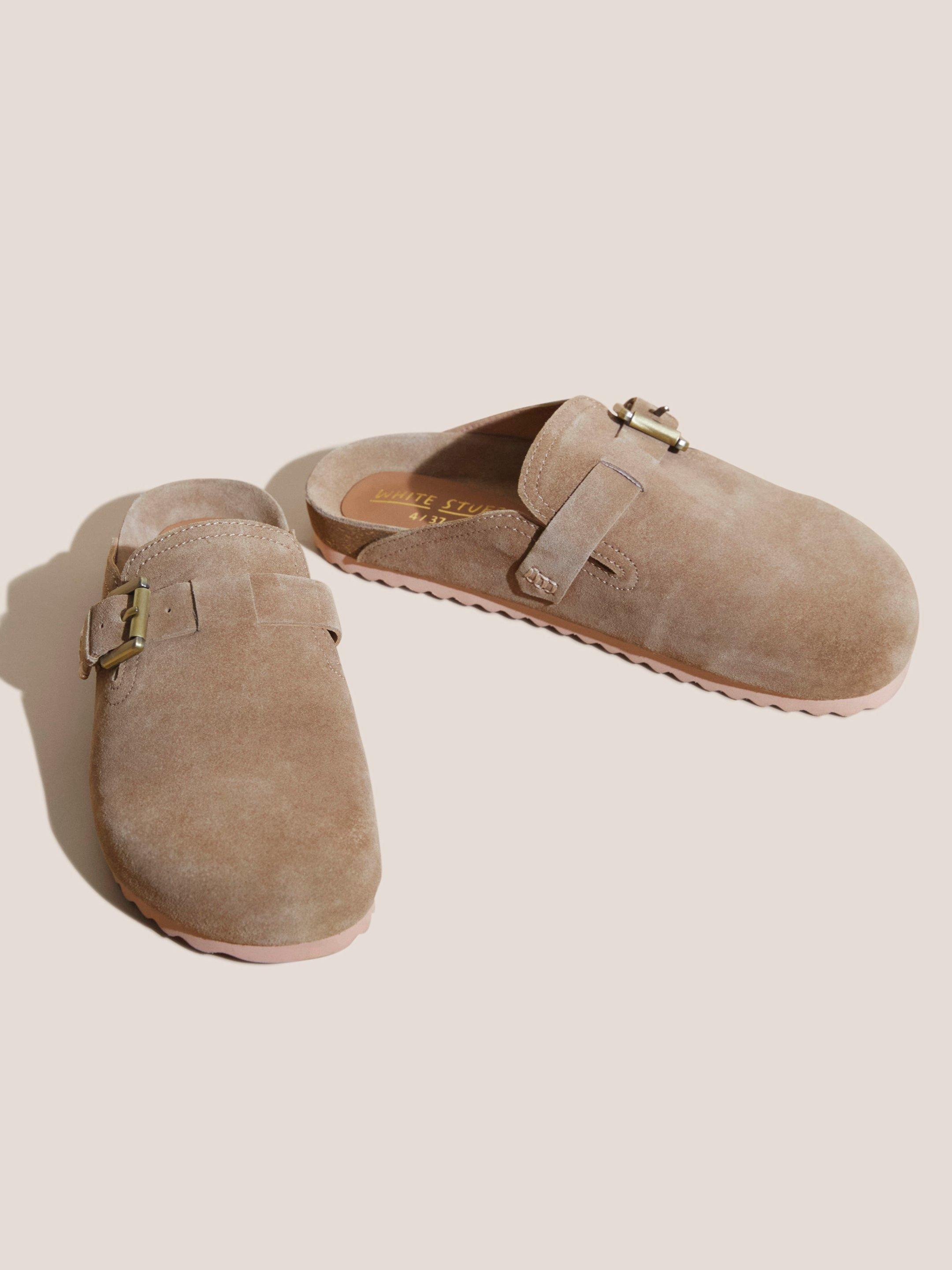 Slip On Suede Footbed in LGT NAT - FLAT FRONT