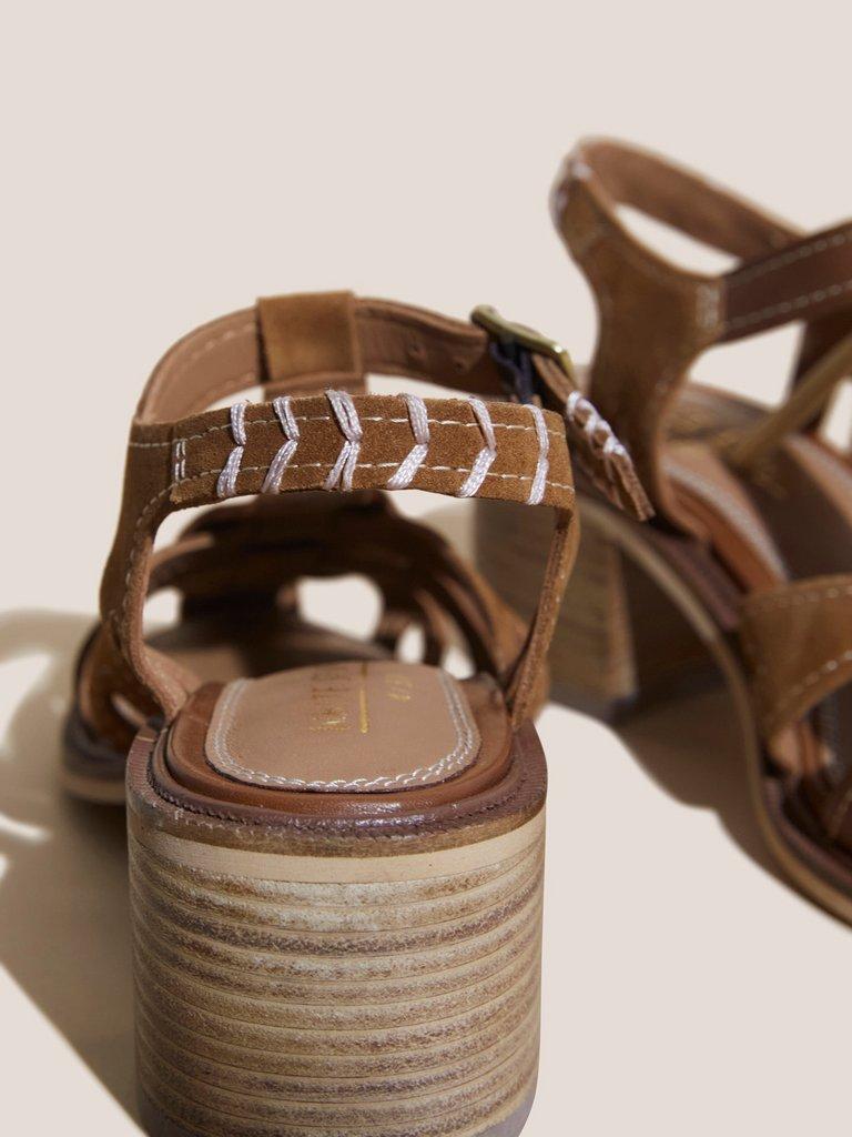 Block Heeled Fisherman in MID TAN - FLAT DETAIL