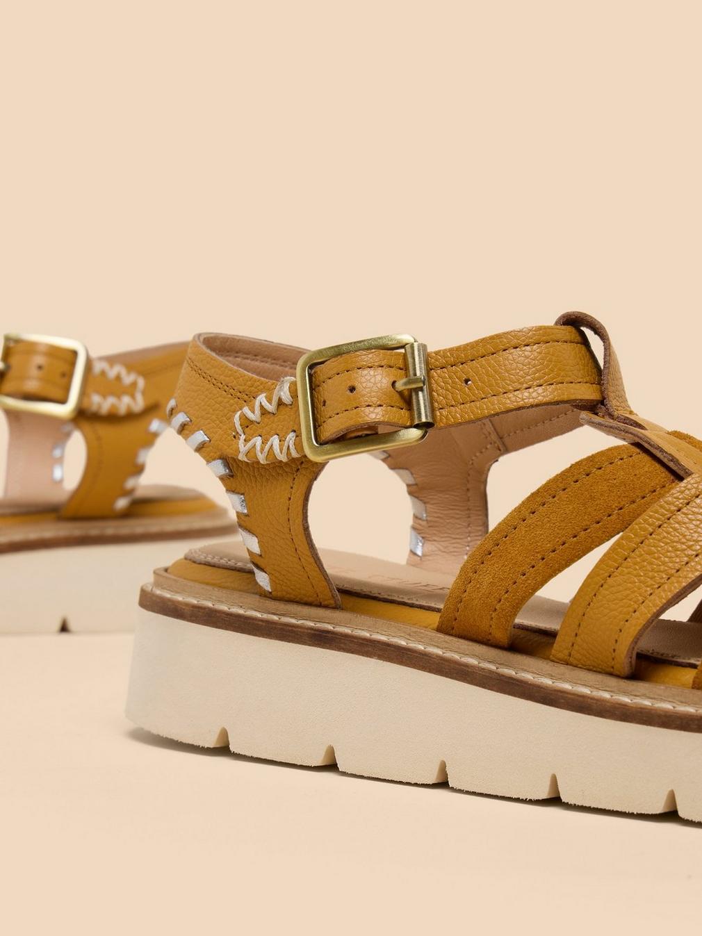 Chunky Fisherman Sandal in DP YELLOW - FLAT BACK