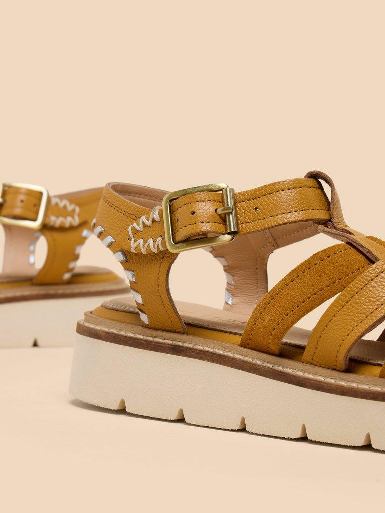 Chunky Fisherman Sandal in DP YELLOW - FLAT BACK