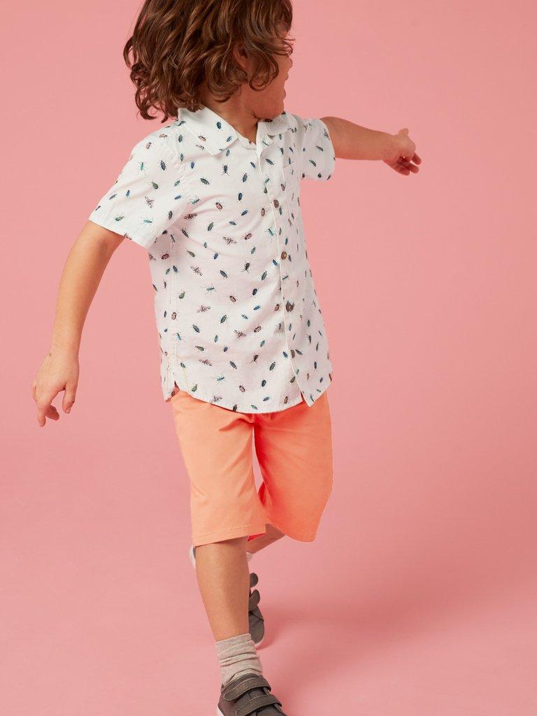 Cole Chino Short in MID CORAL - MODEL DETAIL