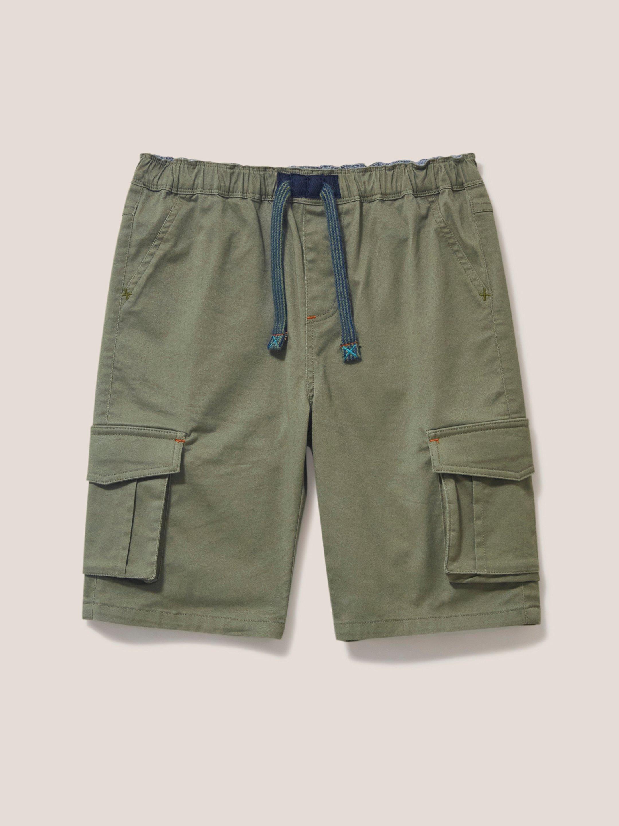 Carter Cargo Short in KHAKI GRN - FLAT FRONT