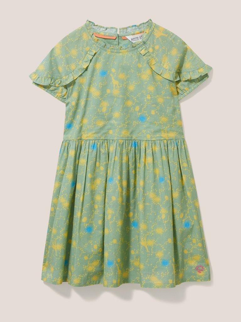 Printed Woven Dress in GREEN MLT - FLAT FRONT