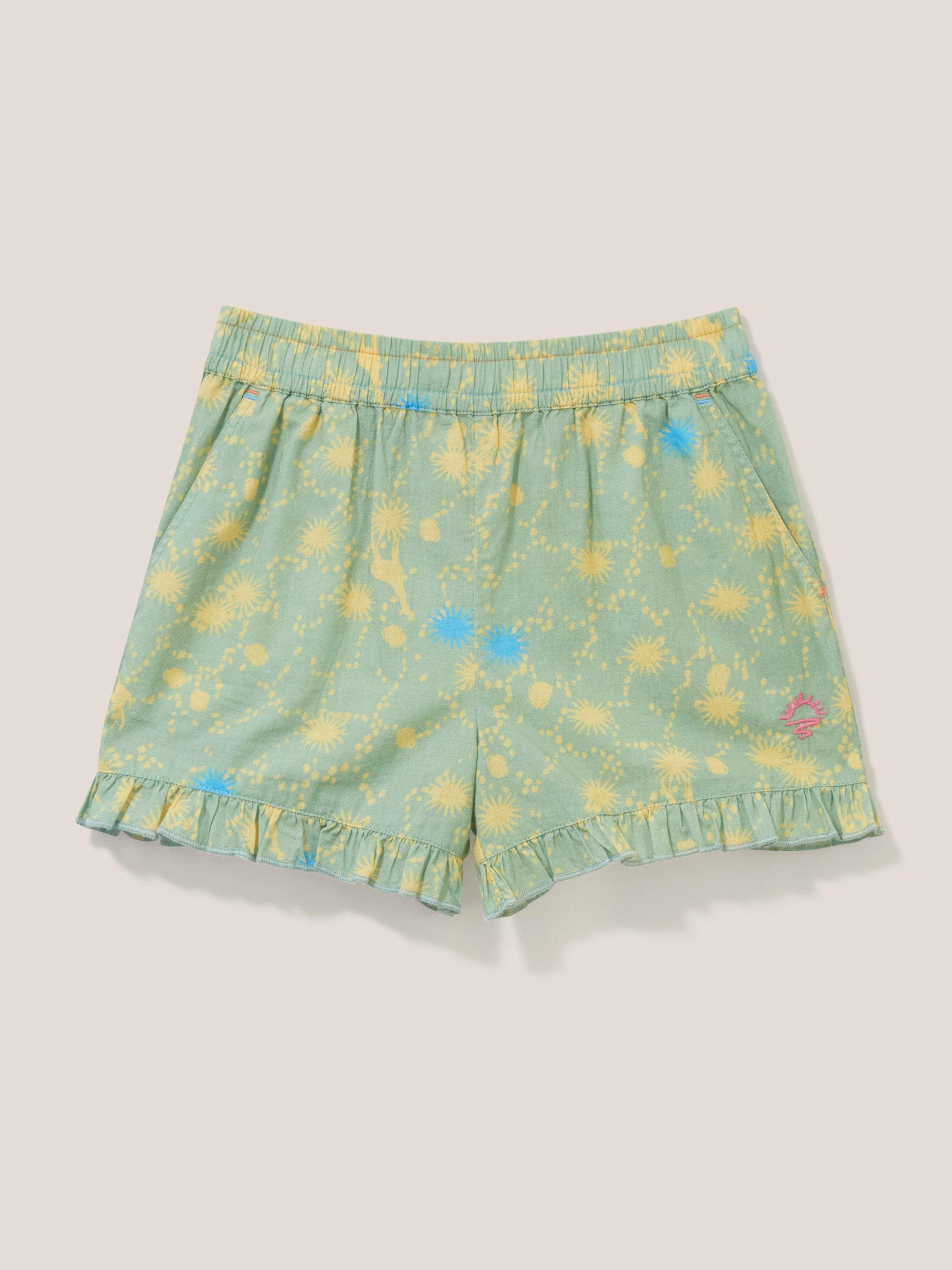 Printed Woven Short in GREEN MLT - FLAT FRONT