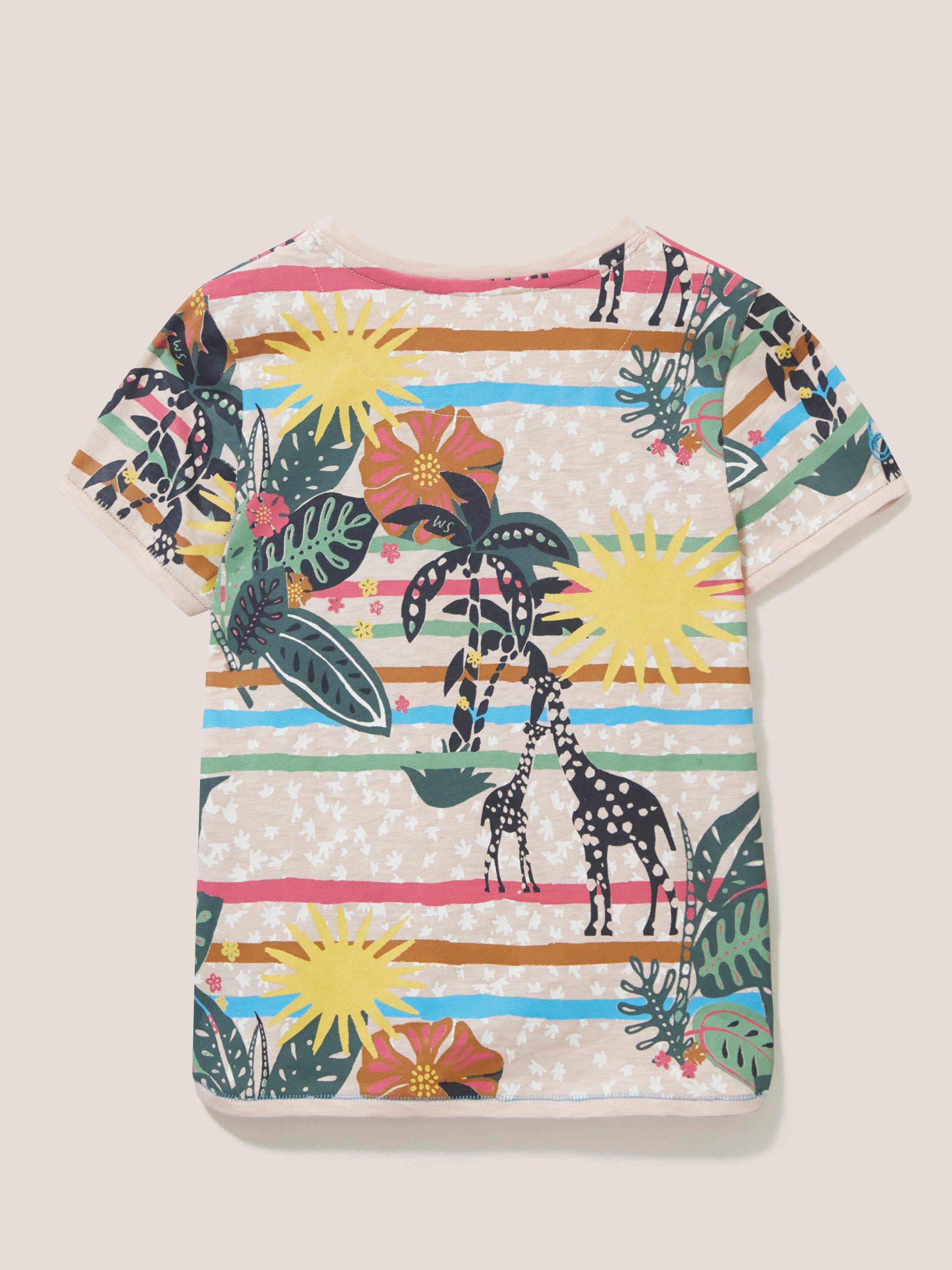 Casey Printed SS T Shirt in LGT PINK - FLAT BACK