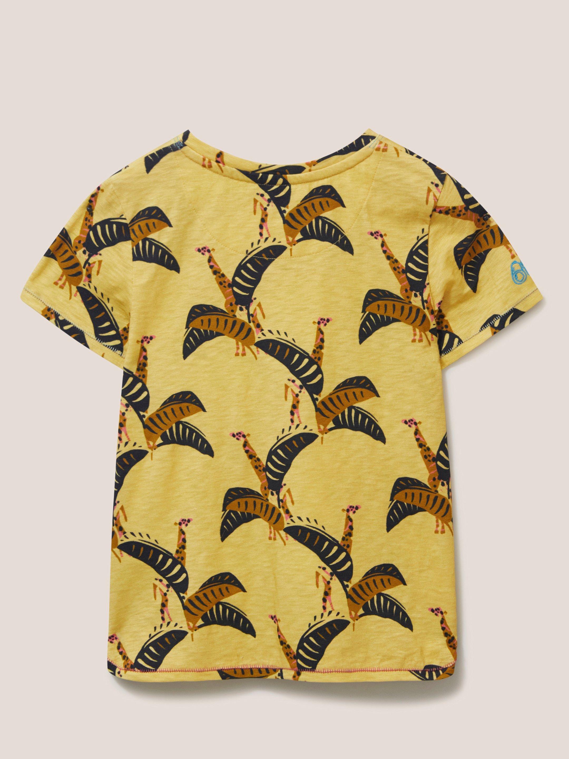 Casey Printed SS T Shirt in YELLOW MLT - FLAT BACK