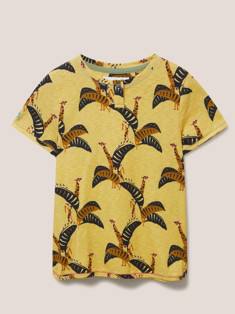 Casey Printed SS T Shirt in YELLOW MLT - FLAT FRONT