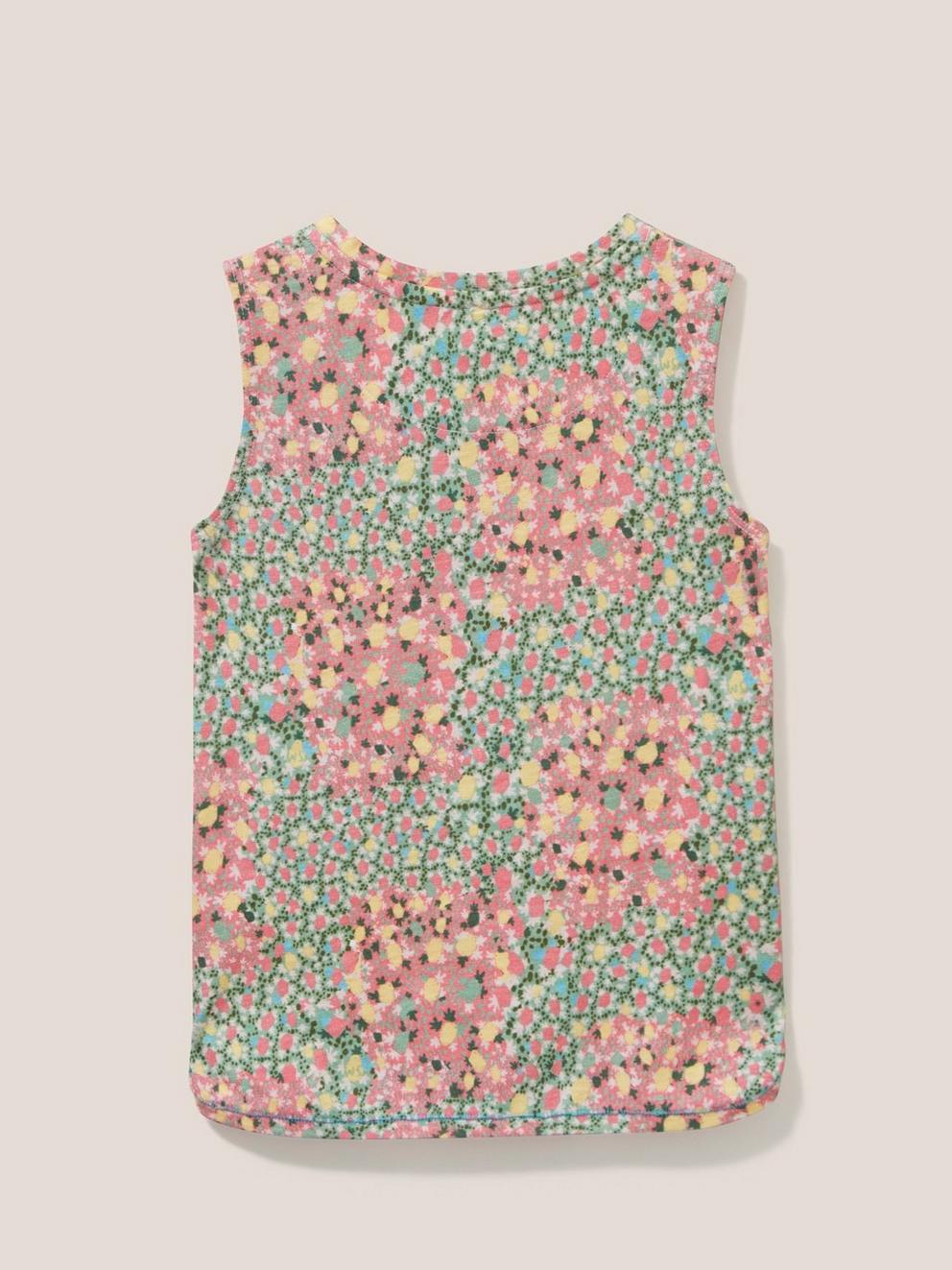 Casey Printed Vest in PINK MLT - FLAT BACK