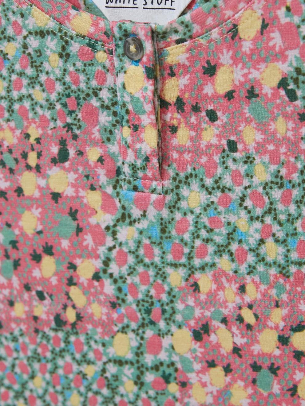 Casey Printed Vest in PINK MLT - FLAT DETAIL