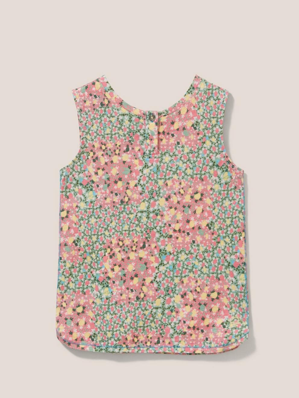 Casey Printed Vest in PINK MLT - FLAT FRONT