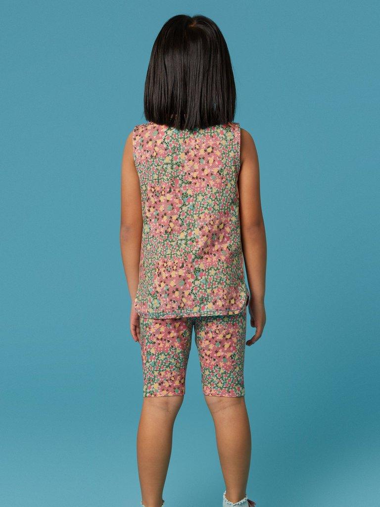 Casey Printed Vest in PINK MLT - MODEL BACK