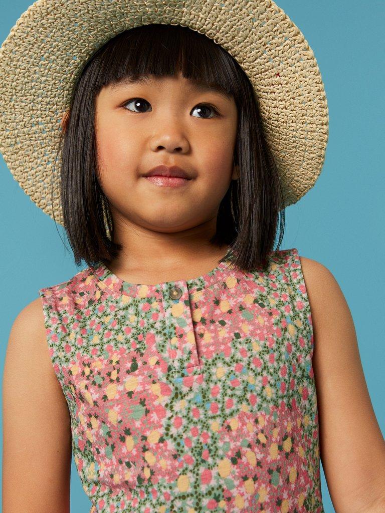 Casey Printed Vest in PINK MLT - MODEL DETAIL