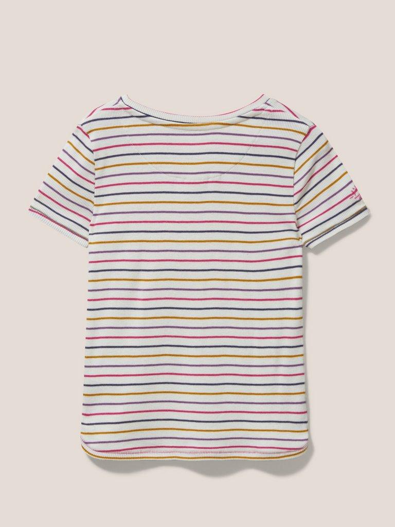 Casey Striped T Shirt in NAT MLT - FLAT BACK