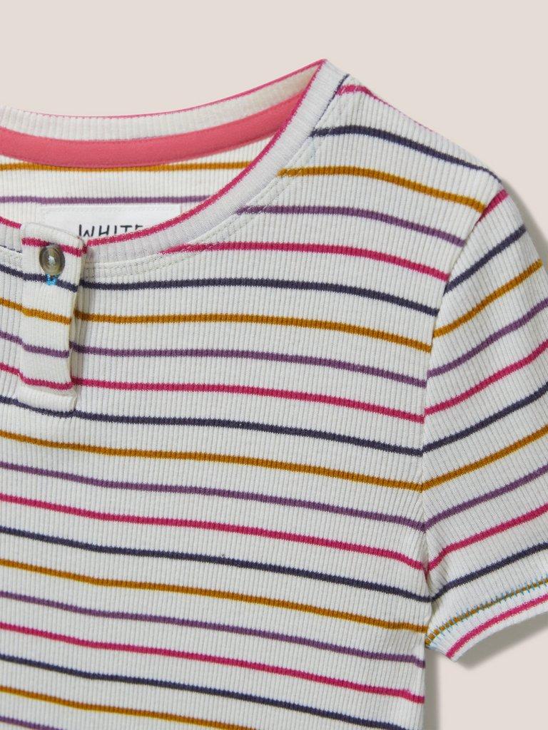 Casey Striped T Shirt in NAT MLT - FLAT DETAIL