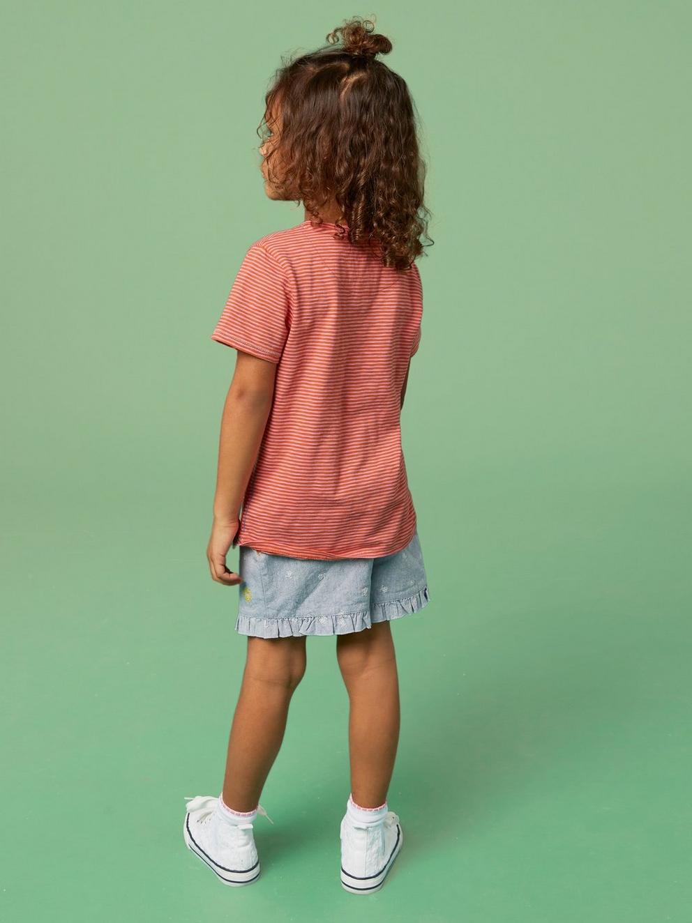 Casey Striped T Shirt in PINK MLT - MODEL BACK