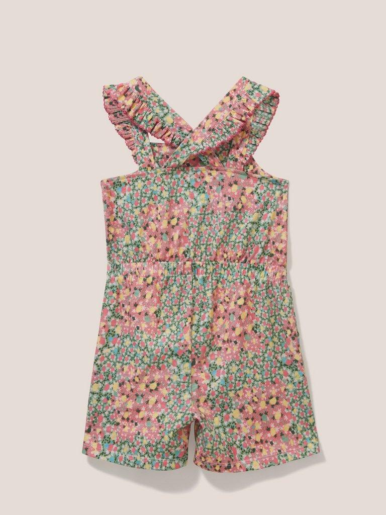 Ava Printed Playsuit in PINK MLT - FLAT BACK