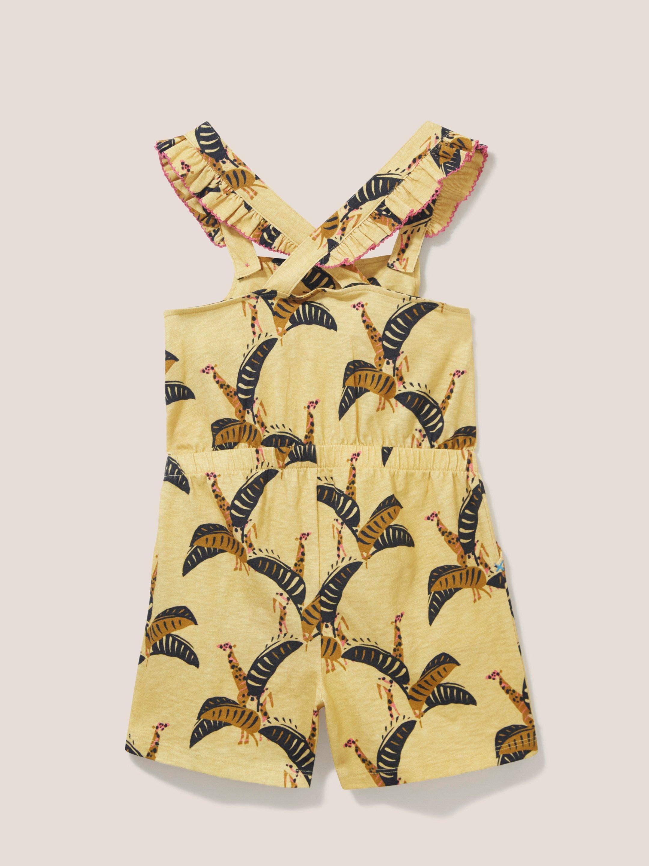 Ava Printed Playsuit in YELLOW MLT - FLAT BACK