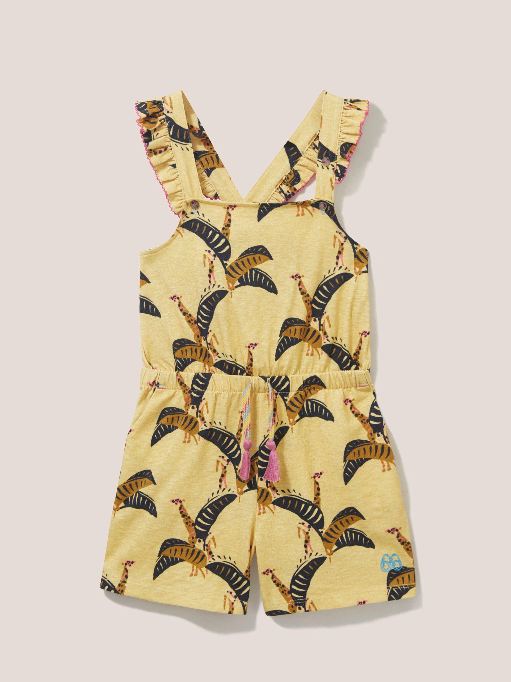Ava Printed Playsuit in YELLOW MLT - FLAT FRONT