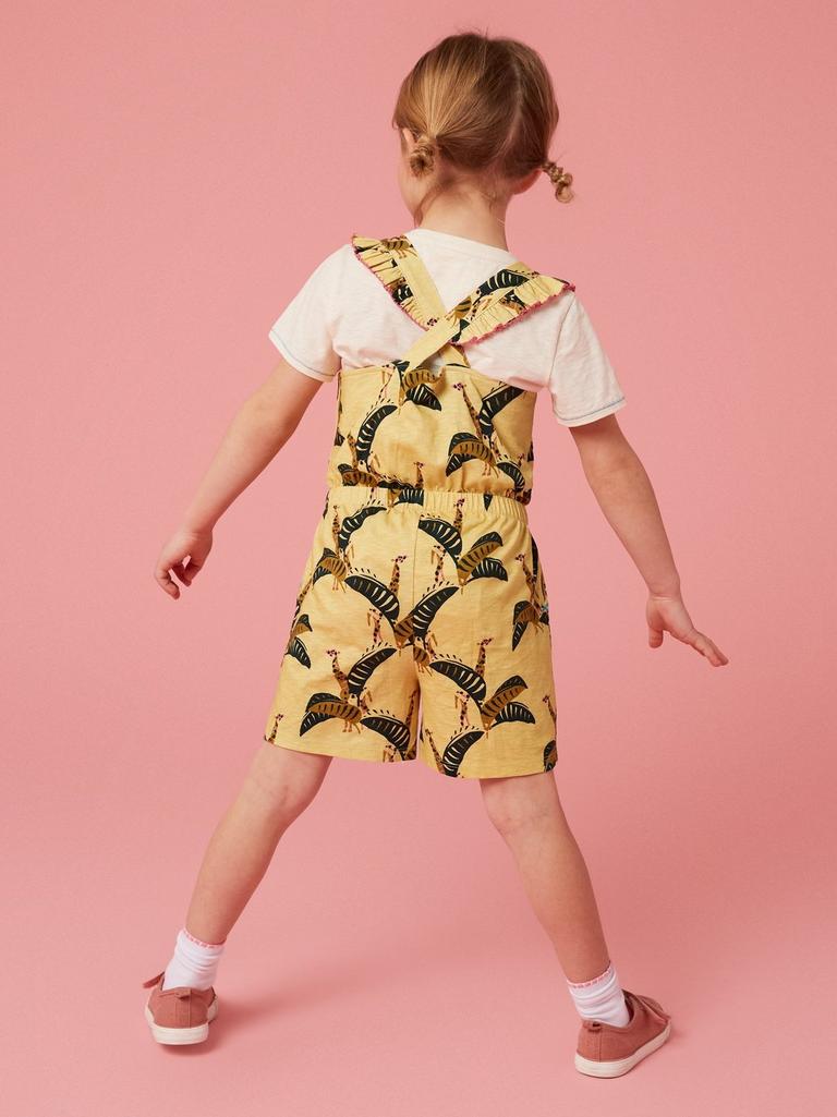 Ava Printed Playsuit in YELLOW MLT - MODEL BACK