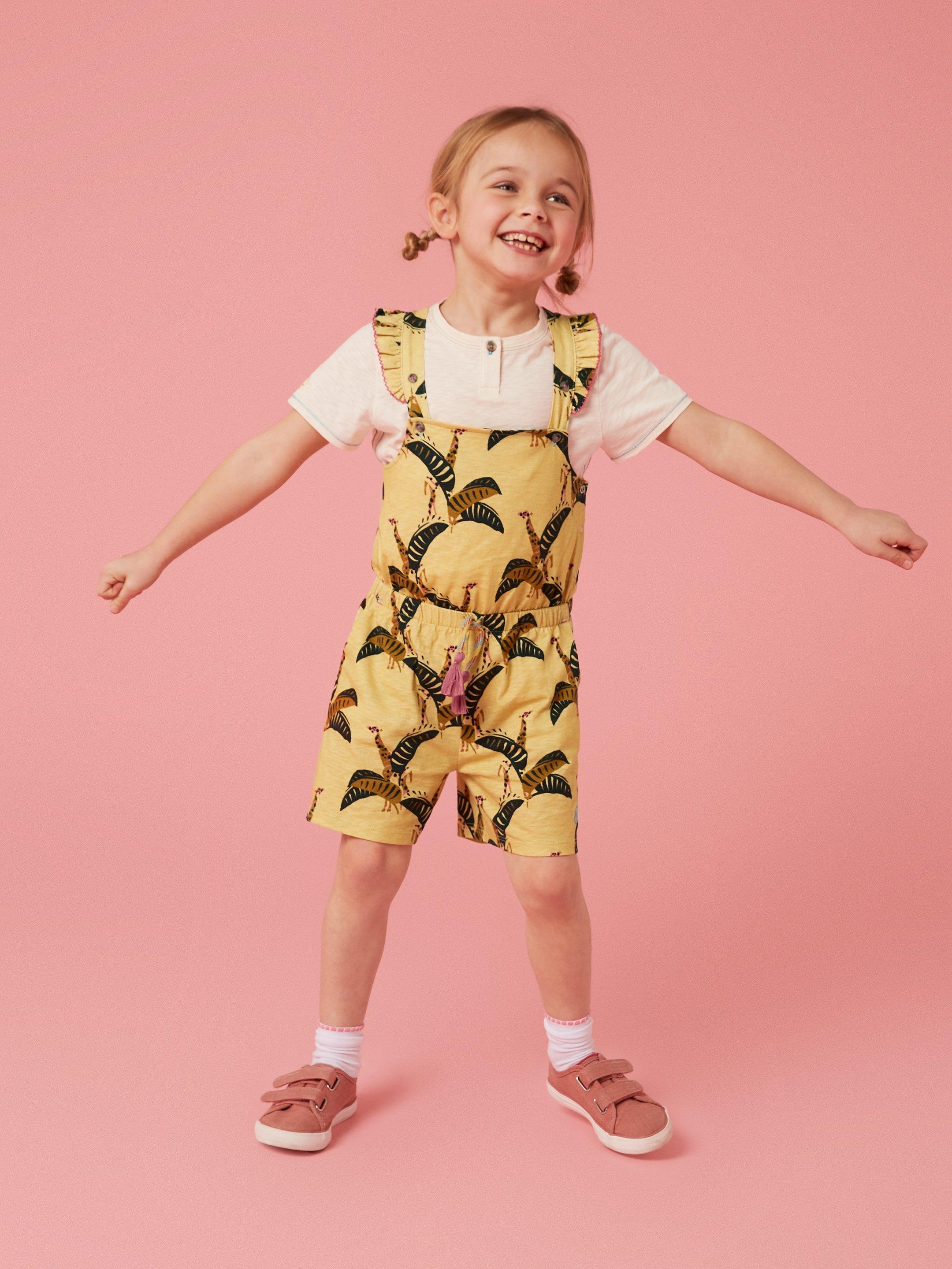 Ava Printed Playsuit in YELLOW MLT - MODEL DETAIL