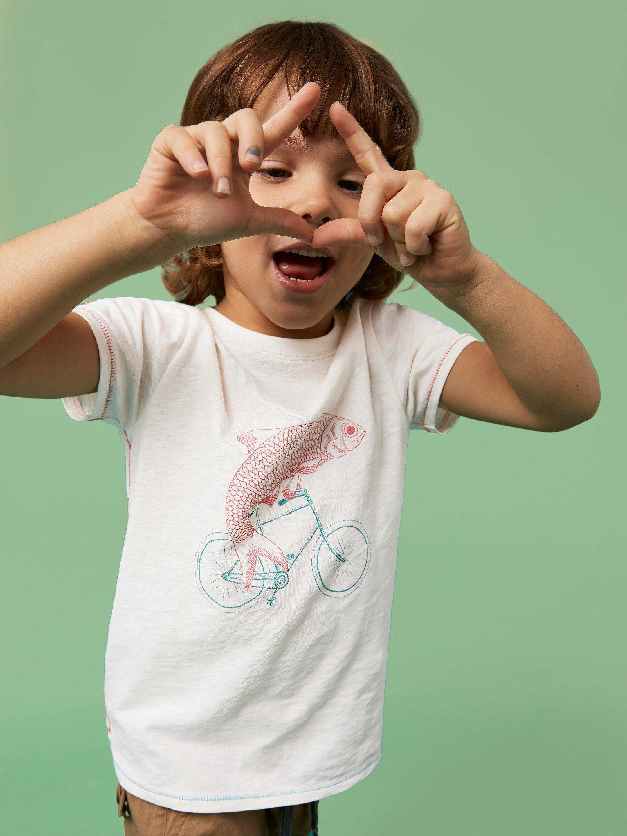 Fish On A Bike Graphic Teeshirt