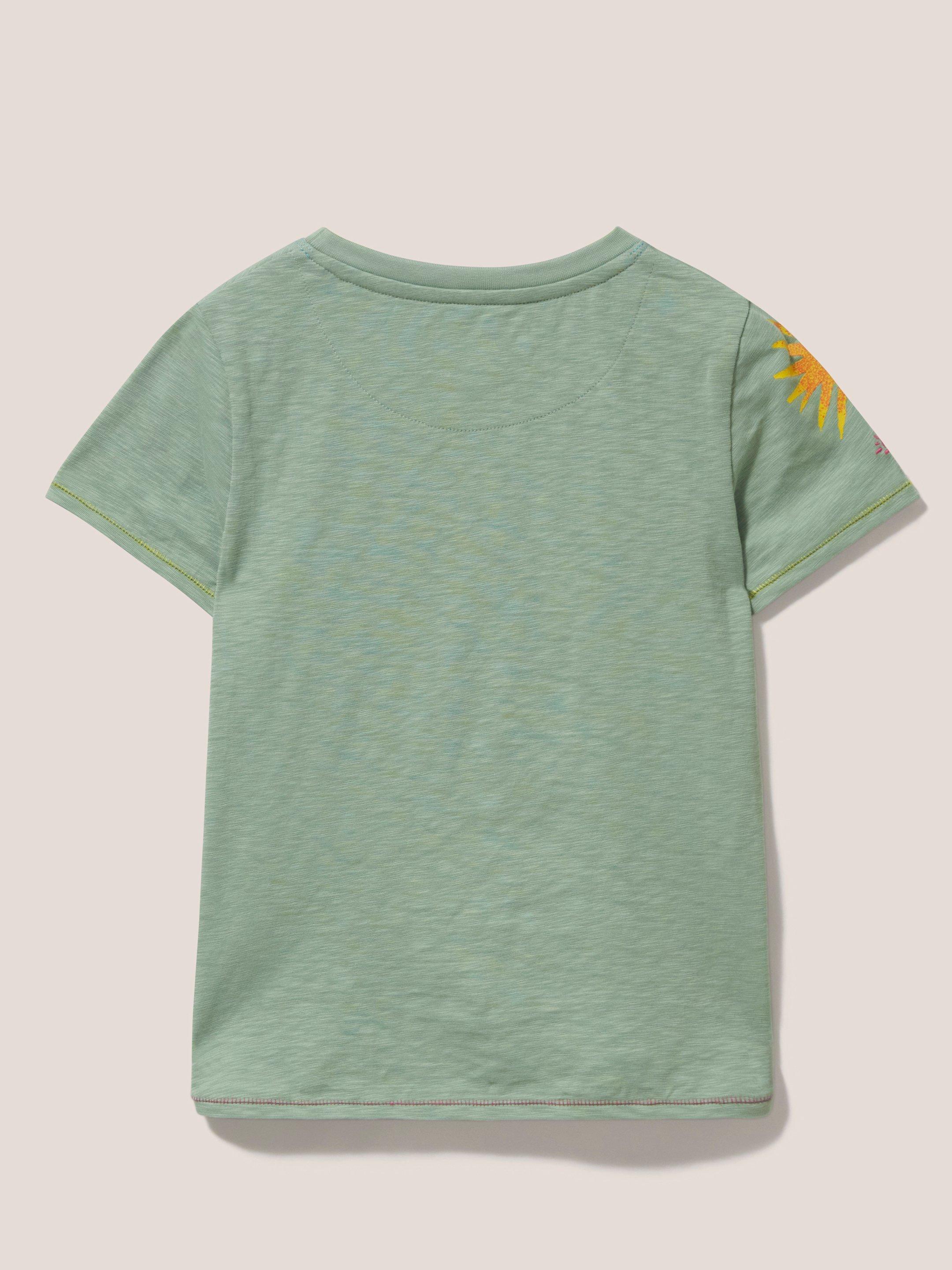 Sunny Rainbow Graphic T Shirt in GREEN PR - FLAT BACK