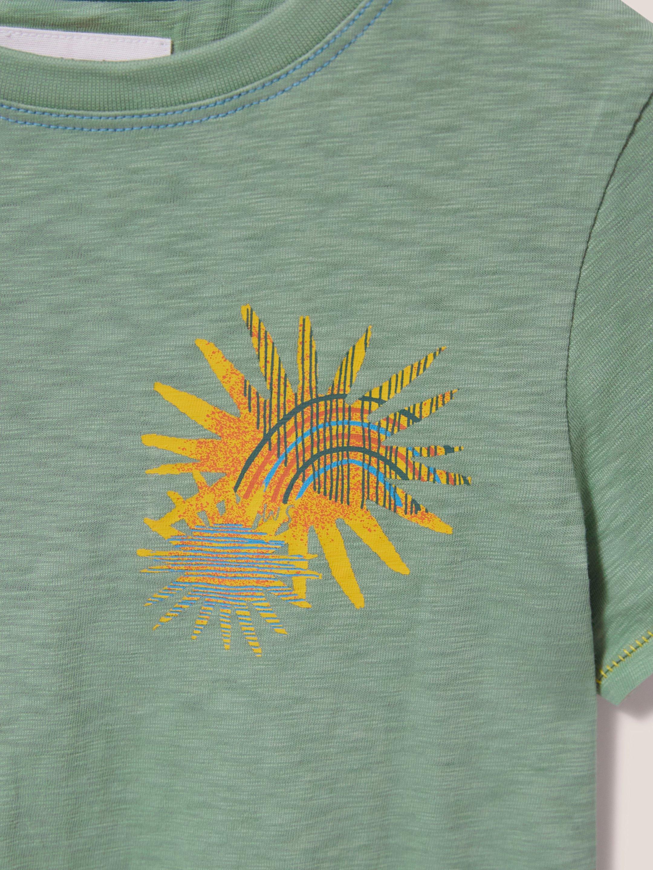 Sunny Rainbow Graphic T Shirt in GREEN PR - FLAT DETAIL