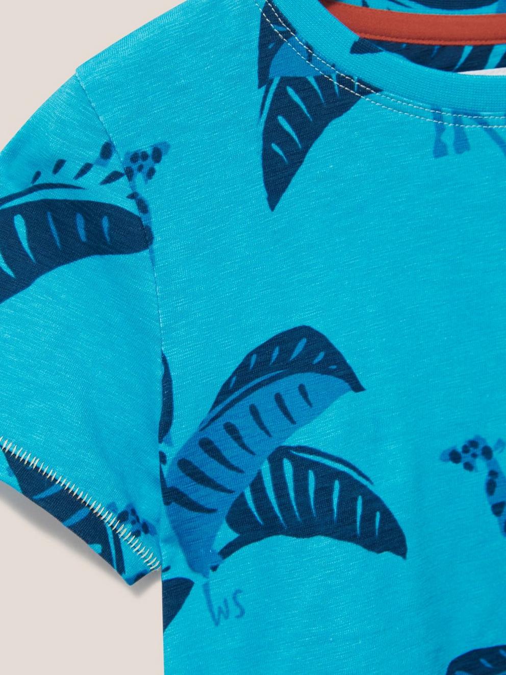 Banana Leaf Graphic T Shirt in BLUE PR - FLAT DETAIL