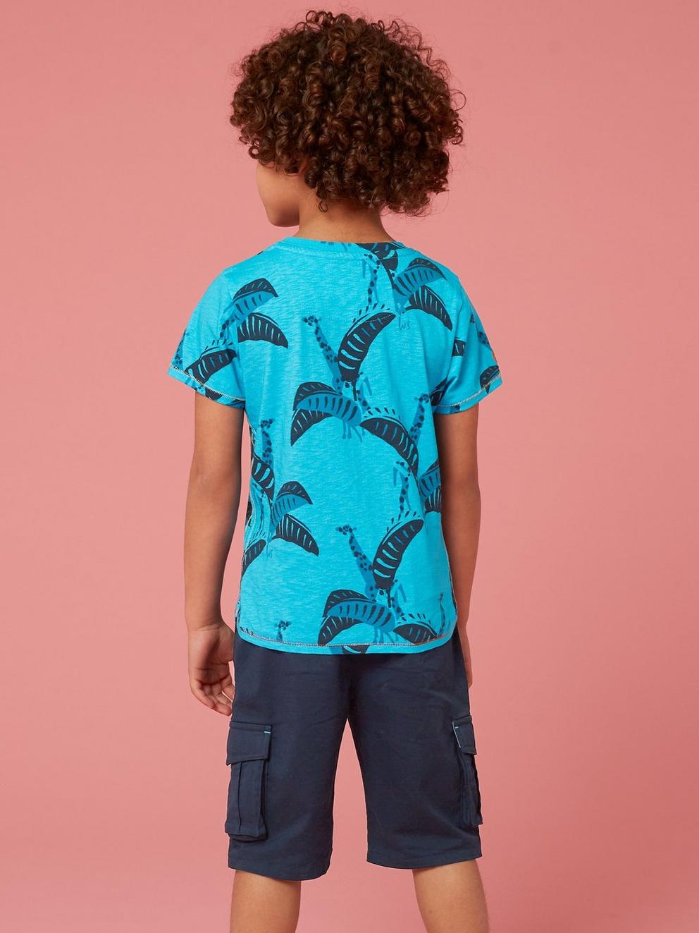 Banana Leaf Graphic T Shirt in BLUE PR - MODEL BACK