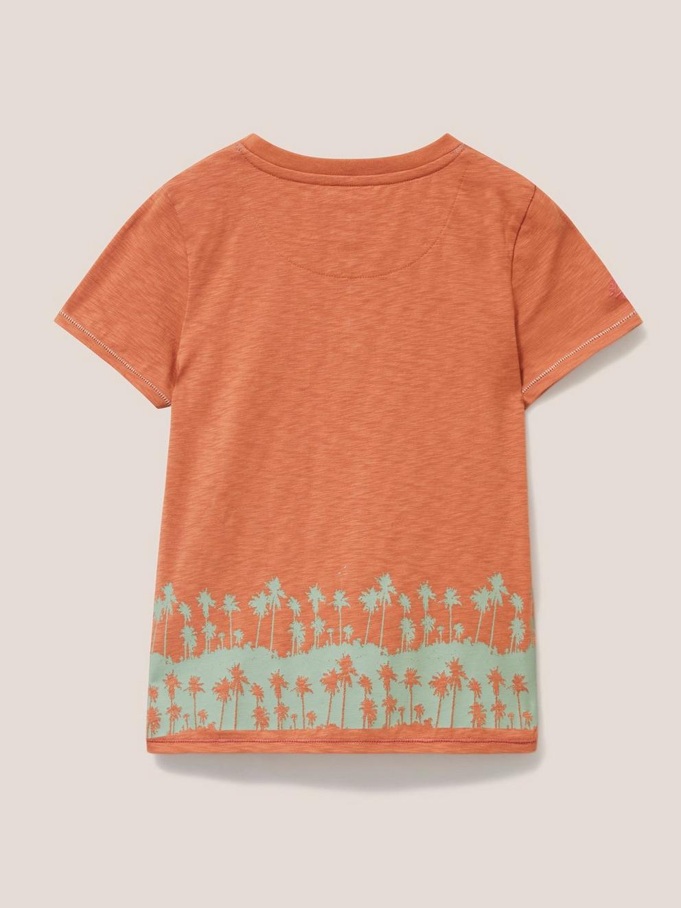 Sunset Graphic T Shirt in DK CORAL - FLAT BACK