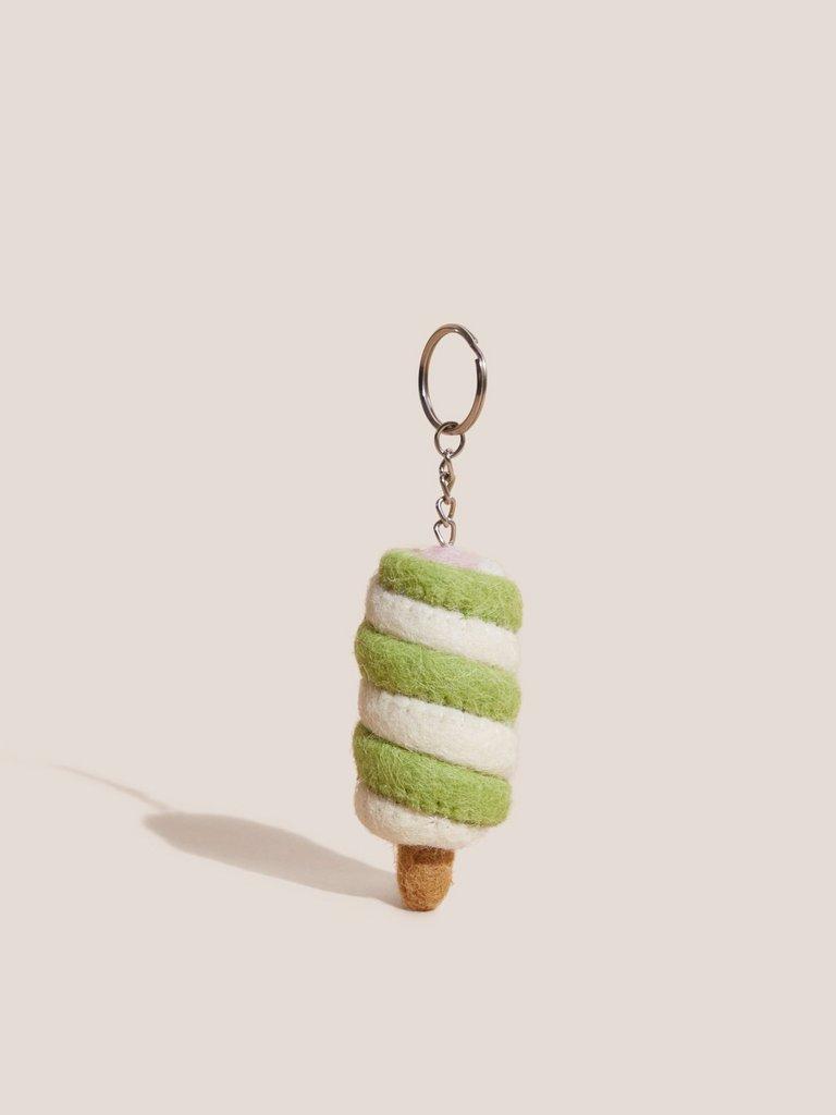 STAY COOL LOLLY KEYRING in GREEN MLT - FLAT BACK