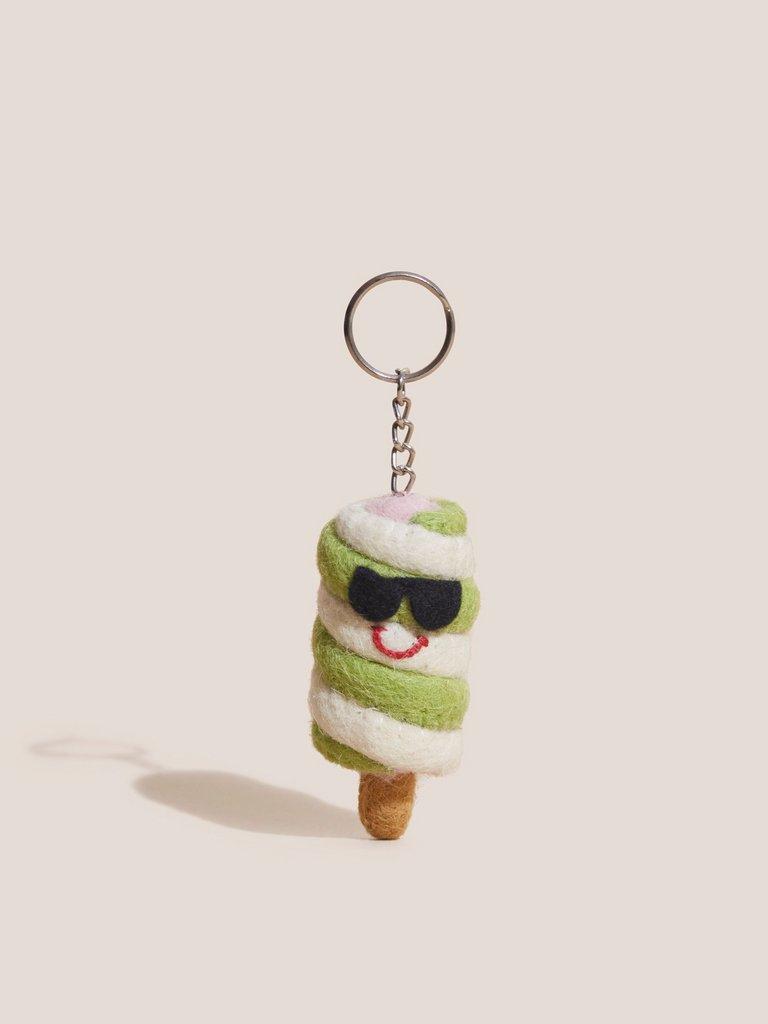 STAY COOL LOLLY KEYRING in GREEN MLT - MODEL FRONT