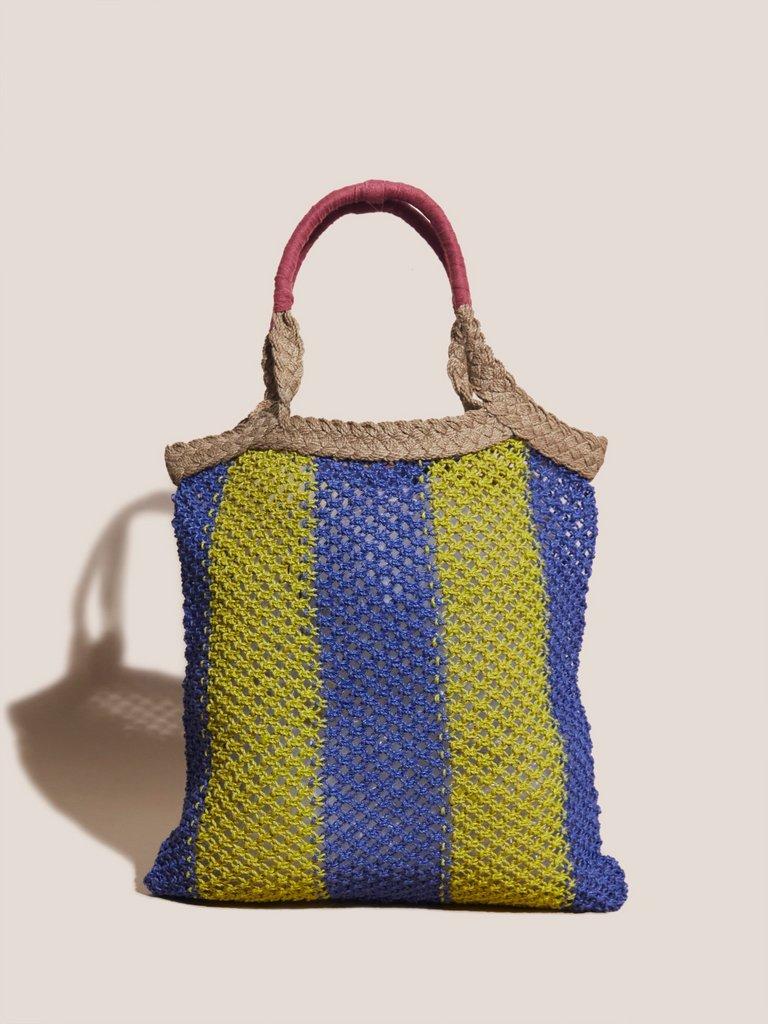 Summer Jute Macrame Shopper in NAT MLT - FLAT BACK