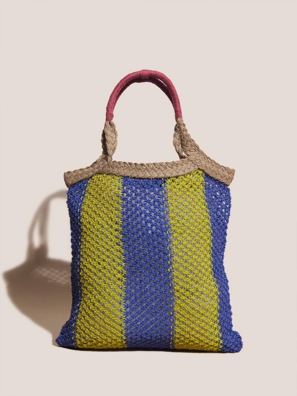 Summer Jute Macrame Shopper in NAT MLT - FLAT BACK