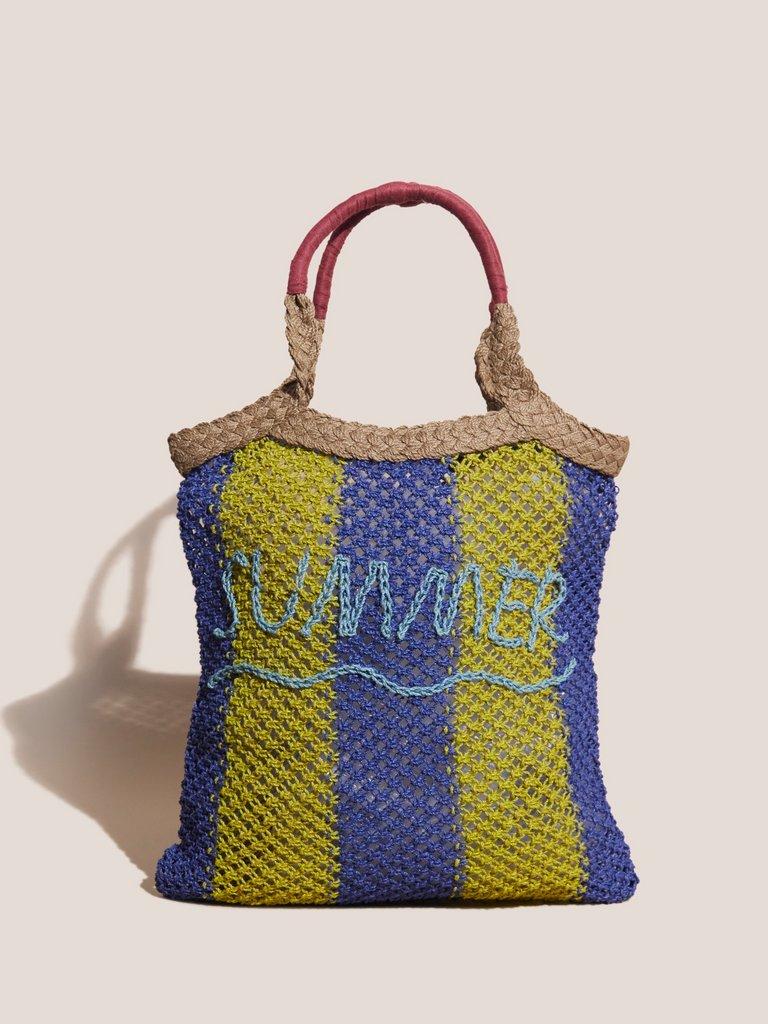 Summer Jute Macrame Shopper in NAT MLT - MODEL FRONT