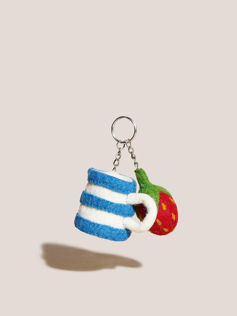 STRAWBERRY  CREAM KEYRING DUO in RED MLT - FLAT FRONT