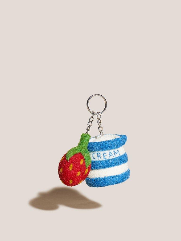 STRAWBERRY  CREAM KEYRING DUO in RED MLT - MODEL FRONT