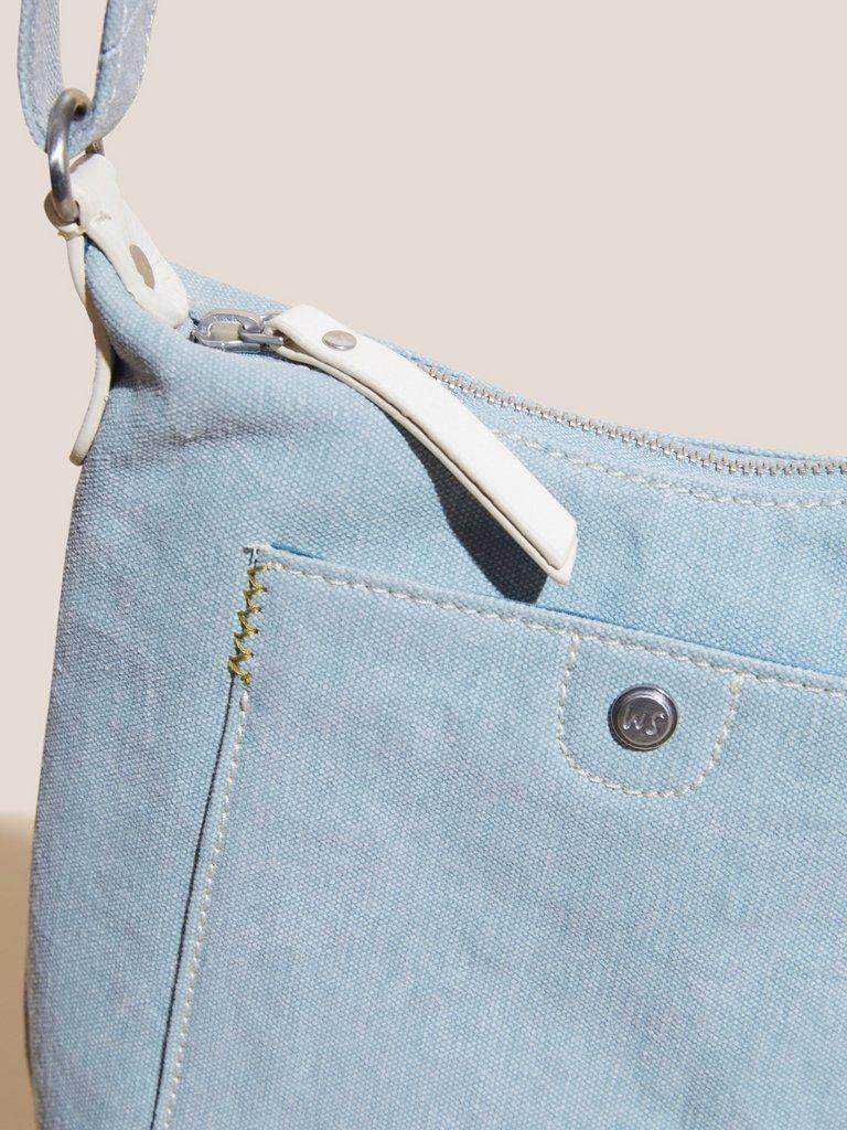Mini Fern Canvas Crossbody Bag in CHAMB BLUE - FLAT DETAIL