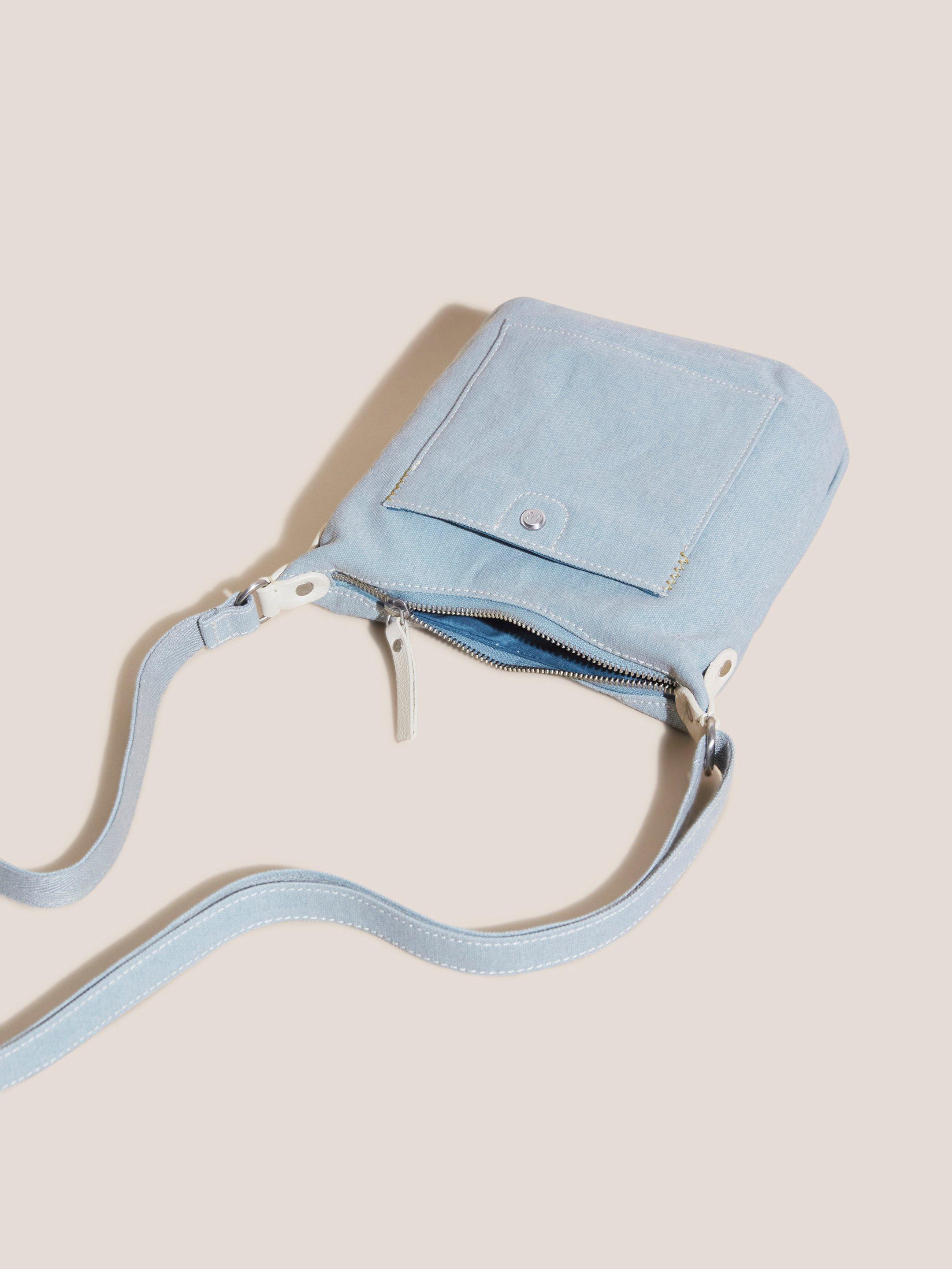 Mini Fern Canvas Crossbody Bag in CHAMB BLUE - FLAT FRONT