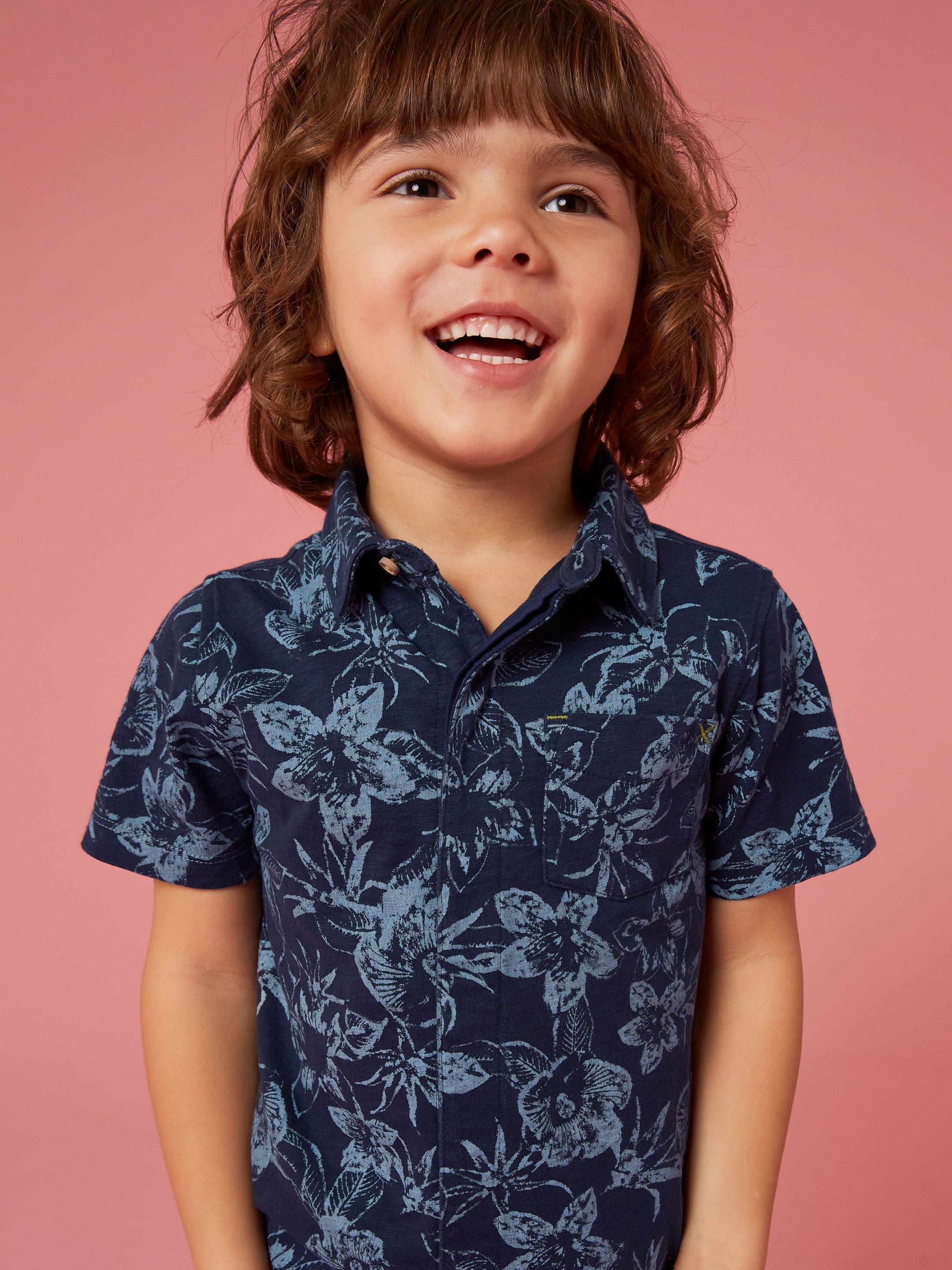 Palm Printed Polo in NAVY PR - LIFESTYLE