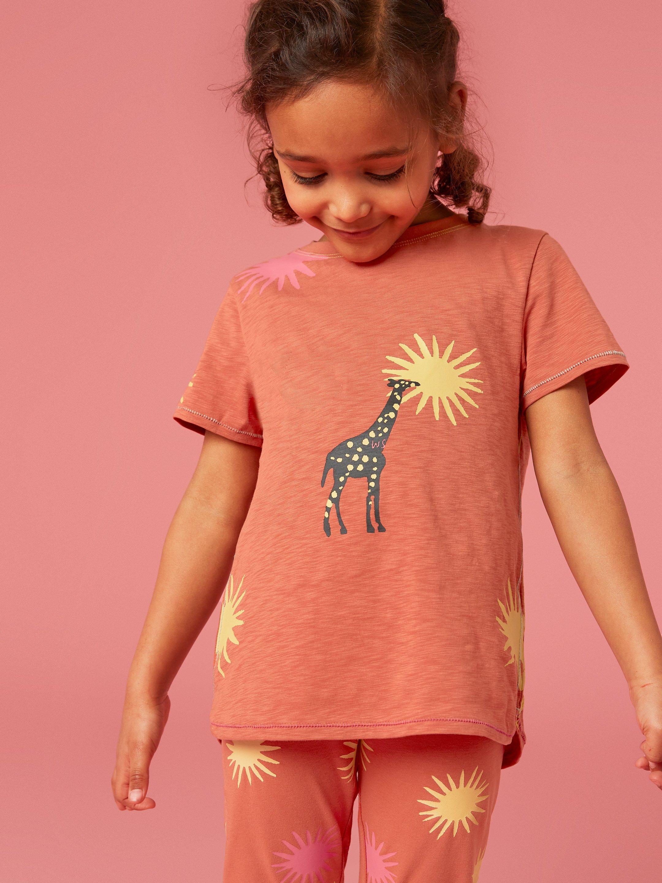 Esme Printed SS T Shirt in CORAL MLT - LIFESTYLE