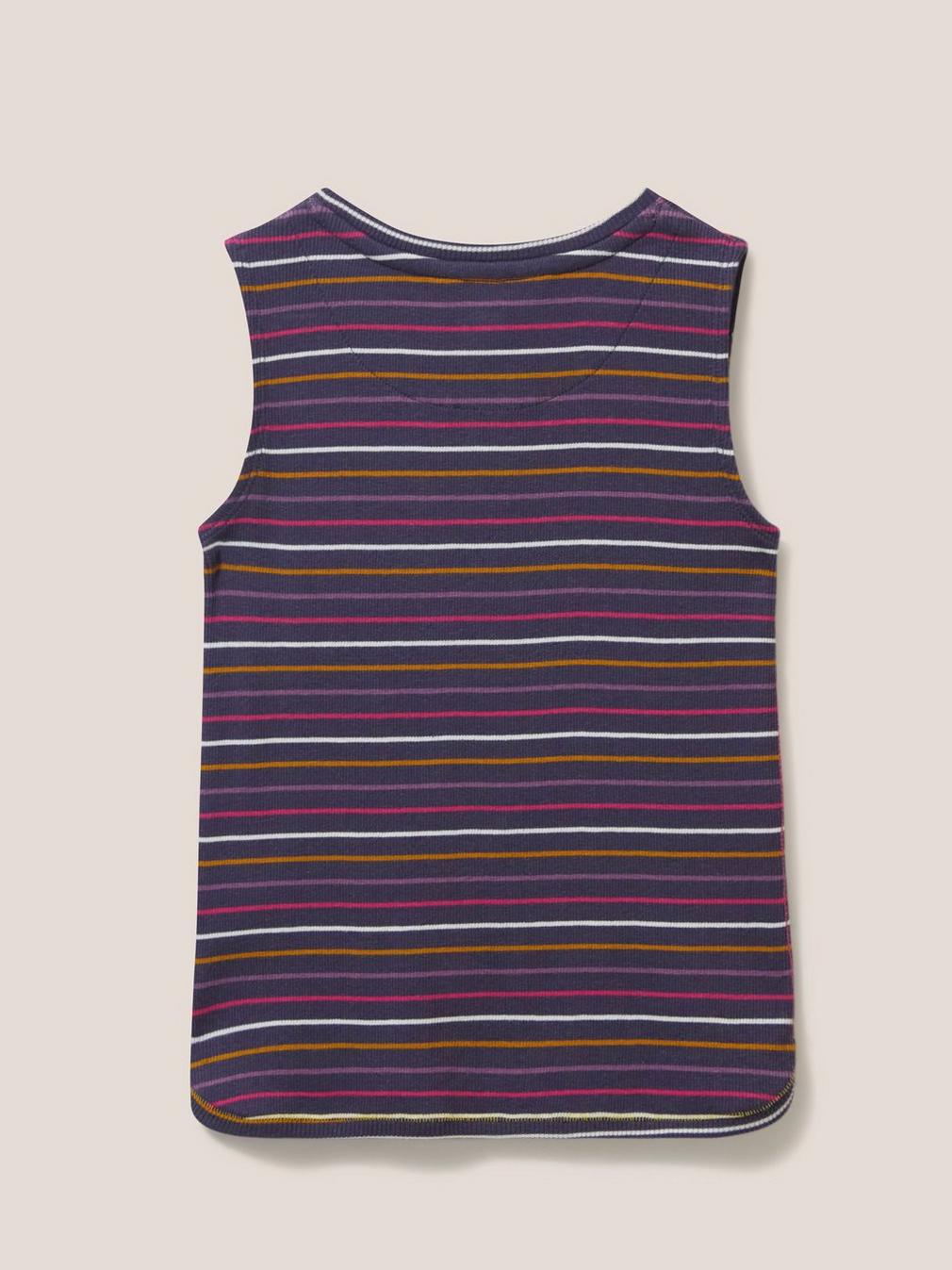 Mini Sherbert Striped Vest in PURPLE MLT - FLAT BACK