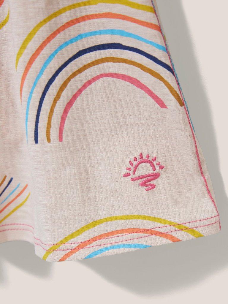 India Printed Tiered Skirt in LGT PINK - FLAT DETAIL
